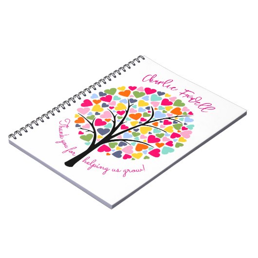 Bedankt om te helpen bij het kweken van kleurrijke notitieboek (Linkerzijde)