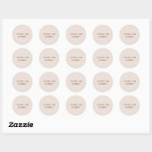 BEDANKT om te komen! Minimale Blush Pink Round Ronde Sticker (Vel)