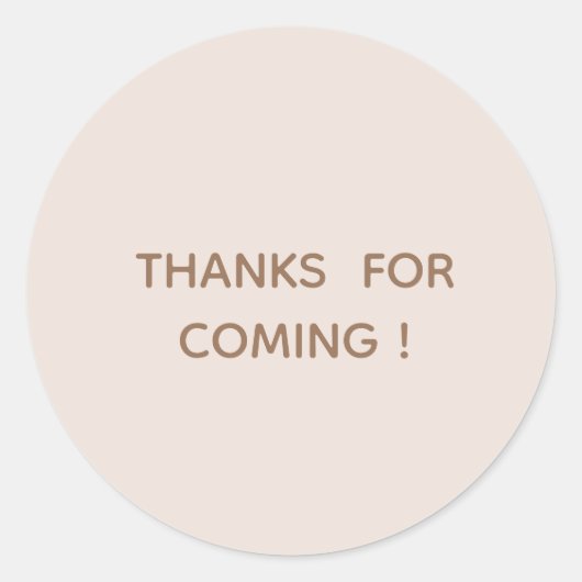 BEDANKT om te komen! Minimale Blush Pink Round Ronde Sticker (Voorkant)