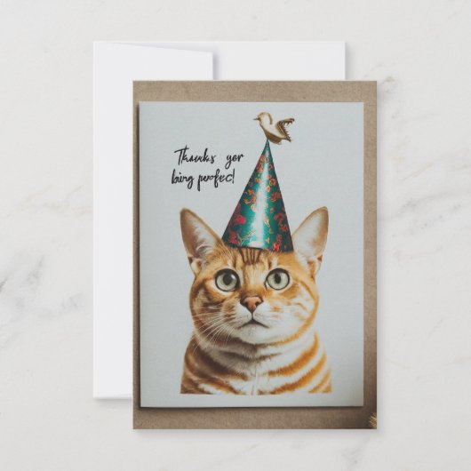 "Bedankt om volmaakt te zijn" Bedankkaart (Voorkant)