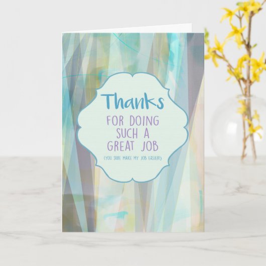 Bedankt om zo'n geweldige baan te doen kaart (Gele Bloem)