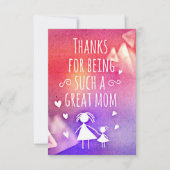 bedankt om zo'n geweldige moeder te zijn kaart (Voorkant)