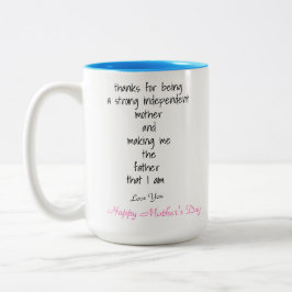 Bedankt Onafhankelijke Moederdag Mam's Bericht Tweekleurige Koffiemok