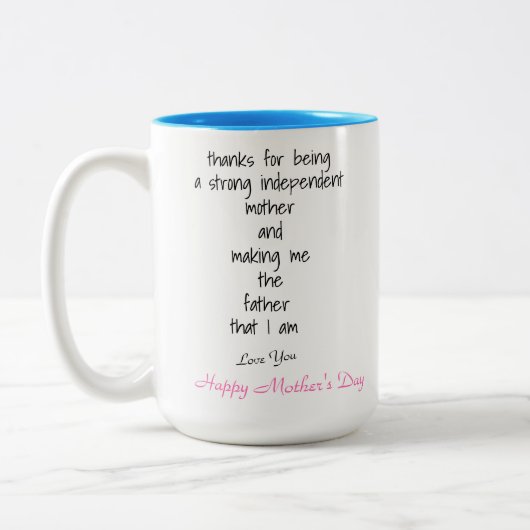 Bedankt Onafhankelijke Moederdag Mam's Bericht Tweekleurige Koffiemok (Links)