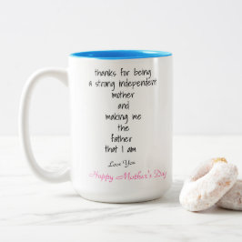Bedankt Onafhankelijke Moederdag Mam's Bericht Tweekleurige Koffiemok