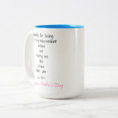 Bedankt Onafhankelijke Moederdag Mam's Bericht Tweekleurige Koffiemok (Voorkant links)