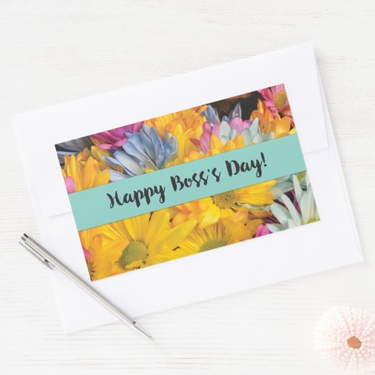 Bedankt op de dag van de bosbranden Gerbera Daisie Rechthoekige Sticker (Envelop)