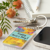 Bedankt op de dag van de bosbranden Gerbera Daisie Sleutelhanger (Voorkant Rechts)