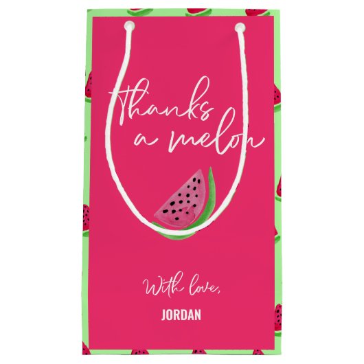 Bedankt op de eerste verjaardag van Melon Watermel Klein Cadeauzakje (Voorkant)