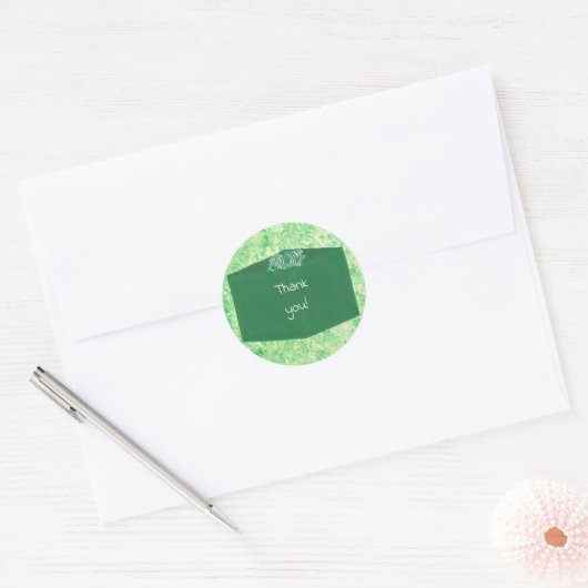 Bedankt op Groene Kerstcadeau Stickers (Envelop)