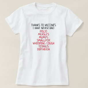 Bedankt op vaccins t-shirt