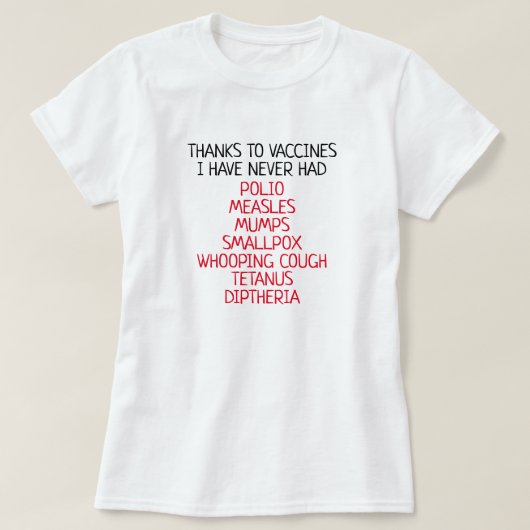 Bedankt op vaccins t-shirt (Design voorkant)