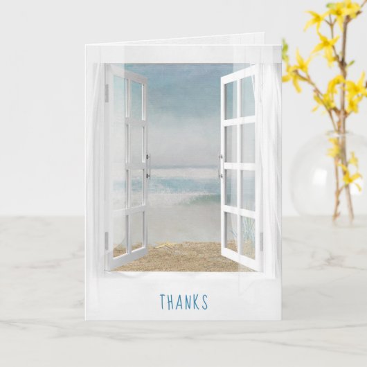 bedankt open raam en zeester oceaan kaart (Gele Bloem)