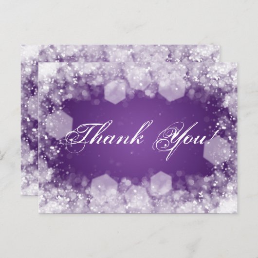 Bedankt Opmerking Baby shower Night Sparkle Paarse Briefkaart (Voorkant / Achterkant)