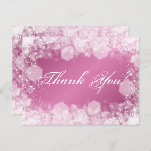 Bedankt Opmerking Baby shower Night Sparkle Pink Briefkaart (Voorkant / Achterkant)
