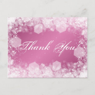 Bedankt Opmerking Baby shower Night Sparkle Pink Briefkaart