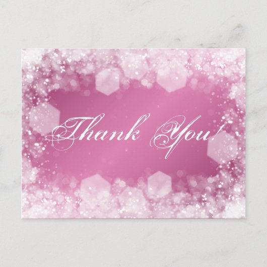 Bedankt Opmerking Baby shower Night Sparkle Pink Briefkaart (Voorkant)