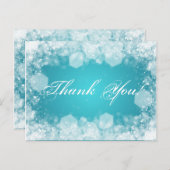 Bedankt Opmerking Baby shower Night Sparkle Turquo Briefkaart (Voorkant / Achterkant)