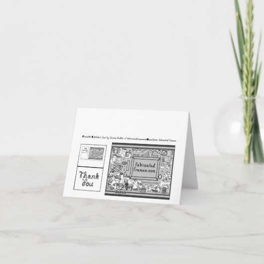 Bedankt Opmerking Black Fabric Font Kaart (Achterkant)