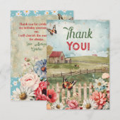 Bedankt Opmerking Boerderij Party Thema (Voorkant / Achterkant)