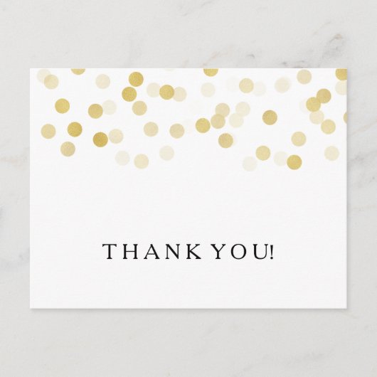Bedankt Opmerking Faux Gold Folie Glitter Lights Briefkaart (Voorkant)