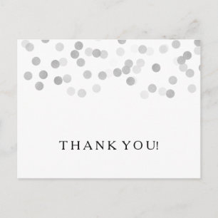 Bedankt Opmerking Faux Zilveren Folie Glitter Ligh Briefkaart