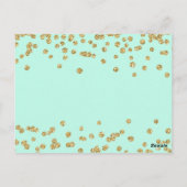 Bedankt Opmerking Gold Faux Glitter Confetti Mint Briefkaart (Achterkant)