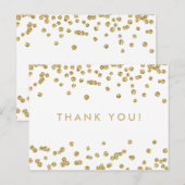 Bedankt Opmerking Gold Faux Glitter Confetti Wit Briefkaart (Voorkant / Achterkant)