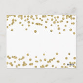 Bedankt Opmerking Gold Faux Glitter Confetti Wit Briefkaart (Achterkant)