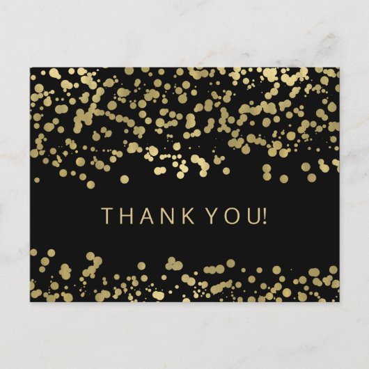 Bedankt Opmerking Gold Foil Confetti Briefkaart (Voorkant)