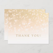 Bedankt Opmerking Gouden Bokeh Sparkle Lights Briefkaart (Voorkant / Achterkant)