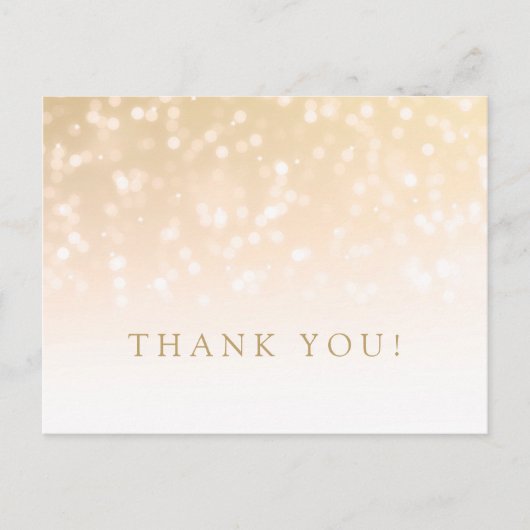 Bedankt Opmerking Gouden Bokeh Sparkle Lights Briefkaart (Voorkant)