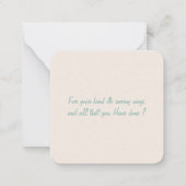 Bedankt Opmerking Kaart: Notitiekaartje (Achterkant)