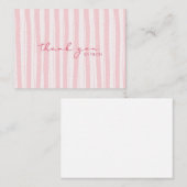 Bedankt Opmerking Kaart roze gestreept Notitiekaartje (Voorkant / Achterkant)