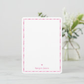 BEDANKT OPMERKING Leuke  check hart roze wit (Staand voorkant)
