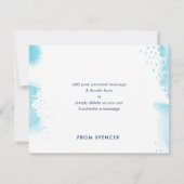 BEDANKT OPMERKING met de hand geletterd aqua blue  Kaart (Achterkant)