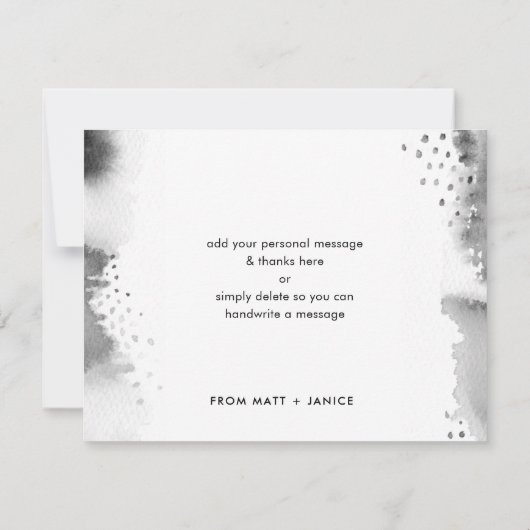 BEDANKT OPMERKING met de hand geletterd zwart grij Kaart (Achterkant)