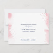 BEDANKT OPMERKING met de hand geletterde bleke roz Kaart (Achterkant)