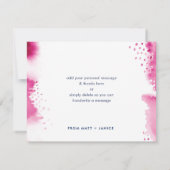 BEDANKT OPMERKING met de hand geletterde donkerroz Kaart (Achterkant)