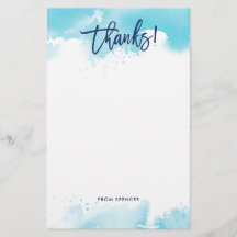 BEDANKT OPMERKING moderne handgetekende blauw wate
