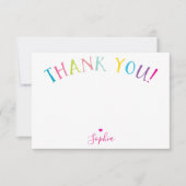 BEDANKT OPMERKING regenboogletters heldere kleuren Kaart (Voorkant)