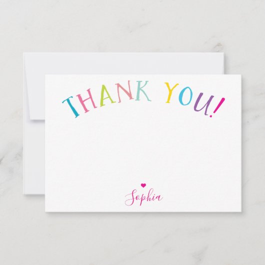 BEDANKT OPMERKING regenboogletters heldere kleuren Kaart (Voorkant)