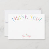 BEDANKT OPMERKING regenboogletters pastelkleuren Kaart (Voorkant)