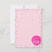 BEDANKT OPMERKING schattige roze ballonnen confett Kaart (Voorkant)