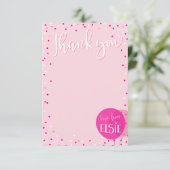 BEDANKT OPMERKING schattige roze ballonnen confett Kaart (Staand voorkant)