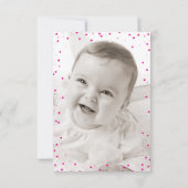 BEDANKT OPMERKING schattige roze ballonnen confett Kaart (Achterkant)