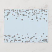 Bedankt Opmerking Silver Glitter Confetti Ice Blue Briefkaart (Achterkant)