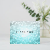 Bedankt Opmerking Strand Ombre Glitter Lights Briefkaart (Staand voorkant)