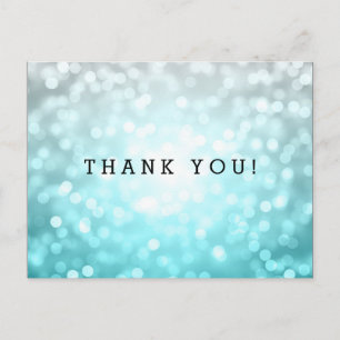 Bedankt Opmerking Strand Ombre Glitter Lights Briefkaart