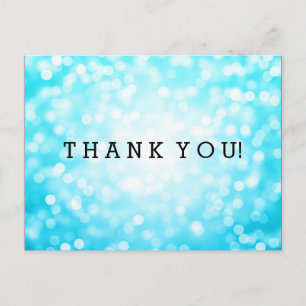 Bedankt Opmerking Turquoise Glitter Lights Briefkaart